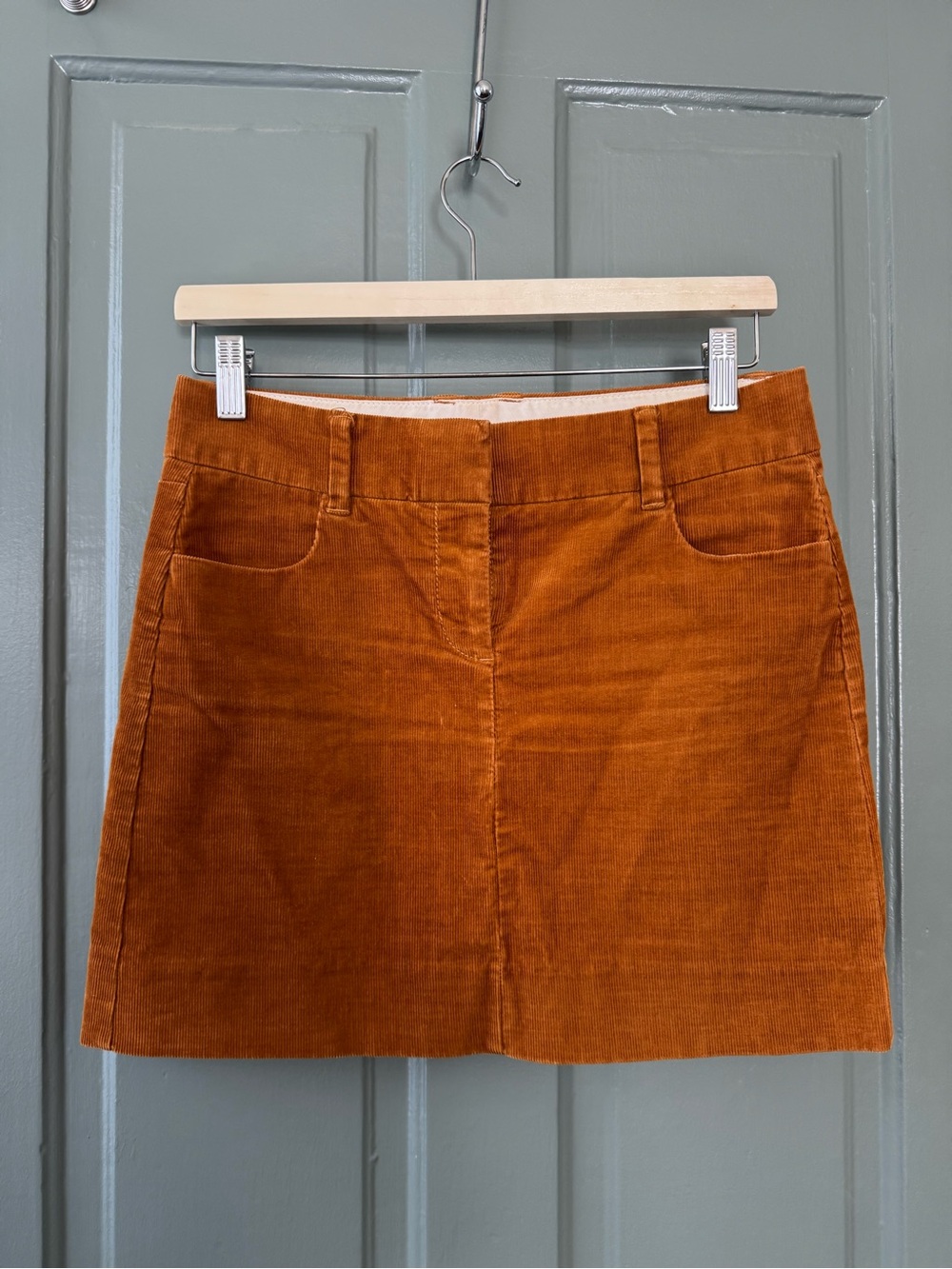 Vintage J. Crew Corduroy A-Line Mini Skirt in Rust